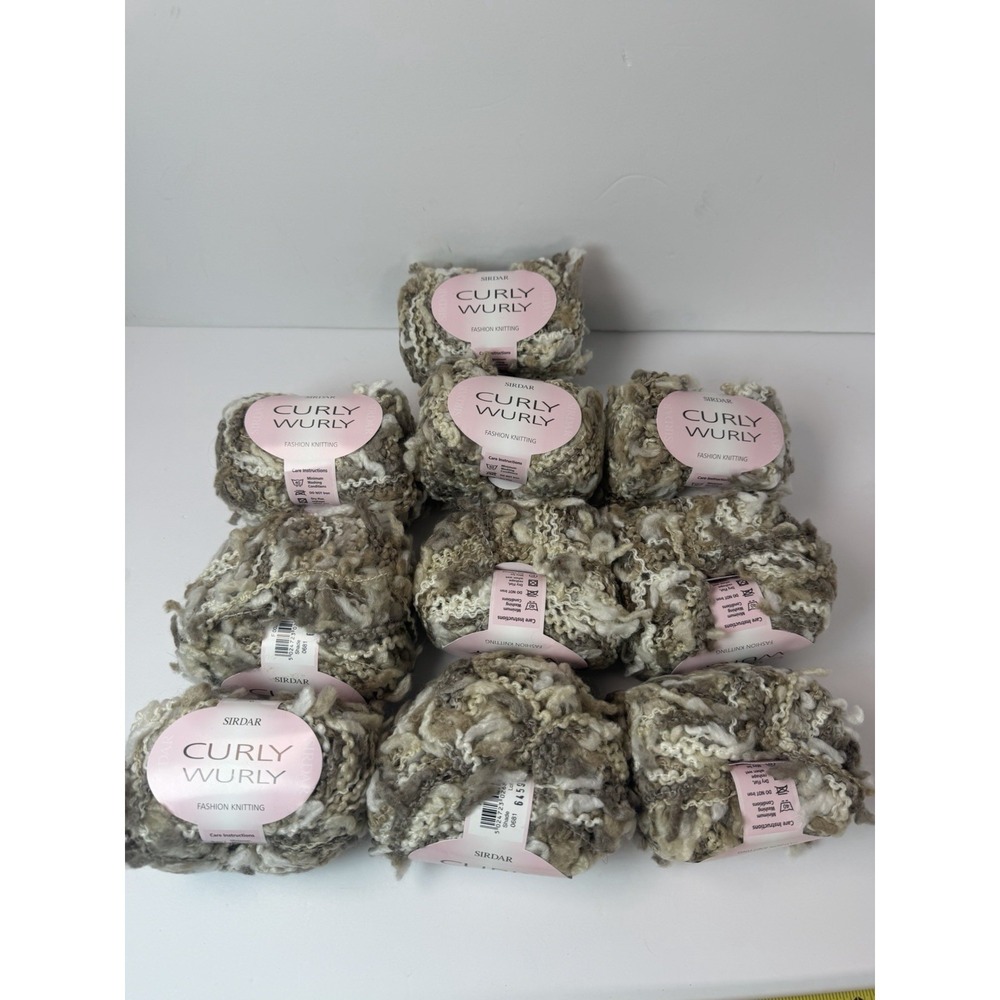 Sirdar Curly Wurly Wool Blend Chunky Boucle Yarn Brown Cream Tan Lot Of 10